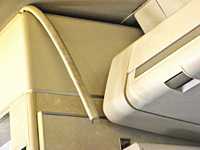 Loose beading in the cabin of a United Airlines 747, December 2008